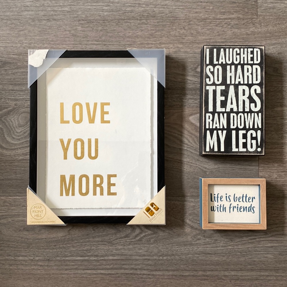 3 piece bundle wall or shelf art.